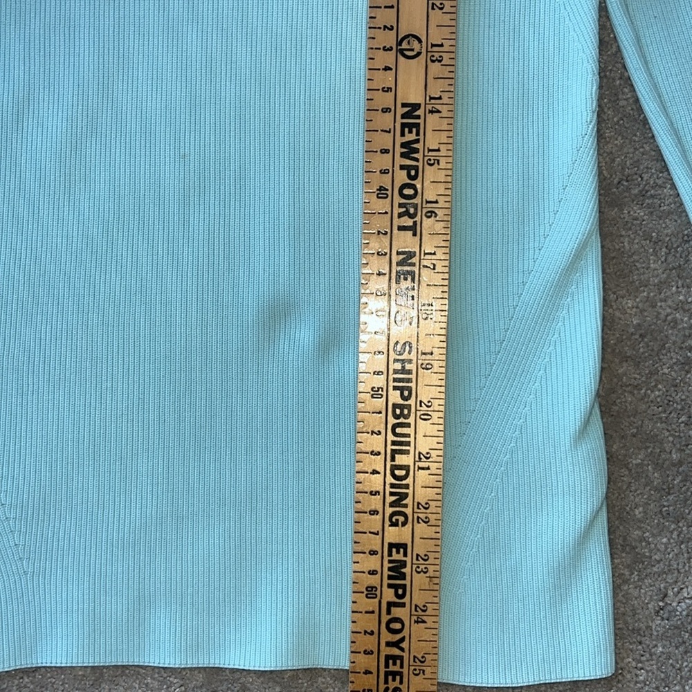 Helmut Lang Foam  Blue Mockneck Ribbed Sweater Size Medium - Picture 12 of 13